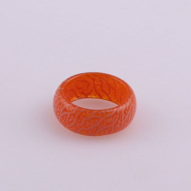 Fashion Luminous Crack Rings Unisex Trendy Temperament Joker Cool Pattern Luminous Resin Rings Personalized Geometry Accessories