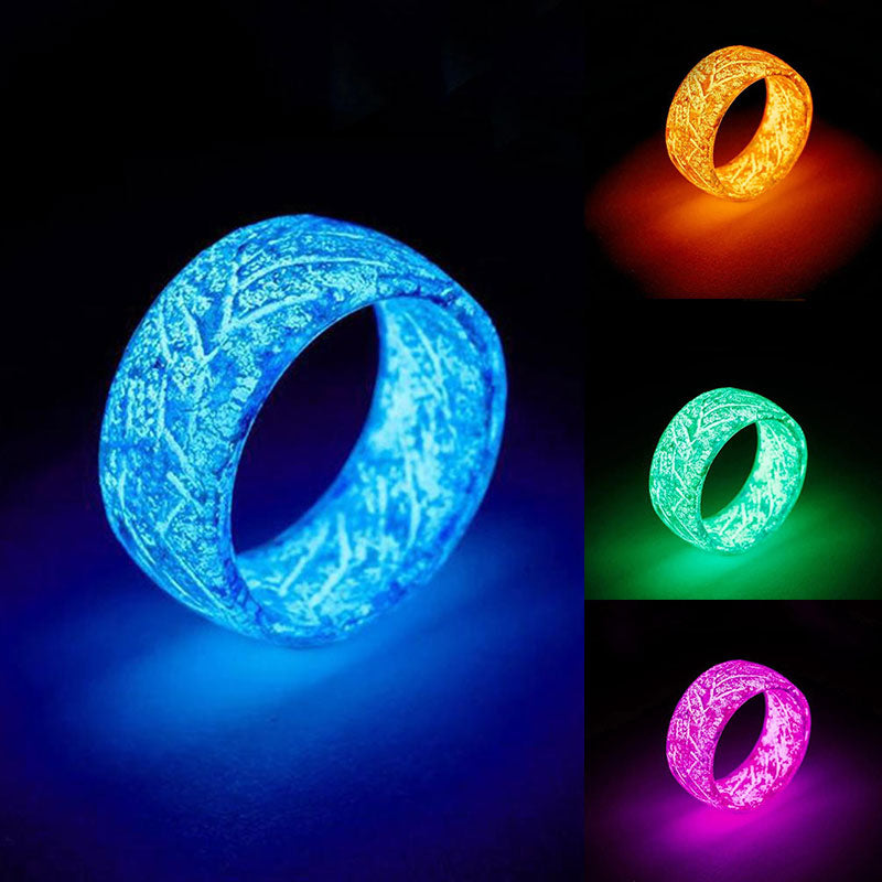 Fashion Luminous Crack Rings Unisex Trendy Temperament Joker Cool Pattern Luminous Resin Rings Personalized Geometry Accessories