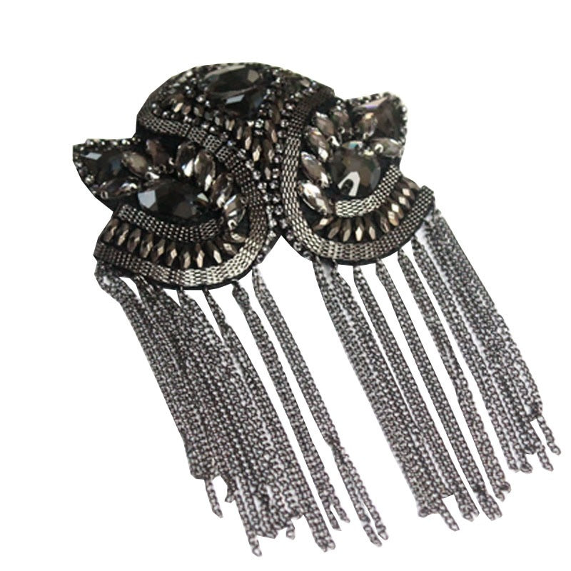 Hot selling dress decorations with diamond tassels, shoulder badges, clothing accessories, clothing patches, cloth stickers, accessories