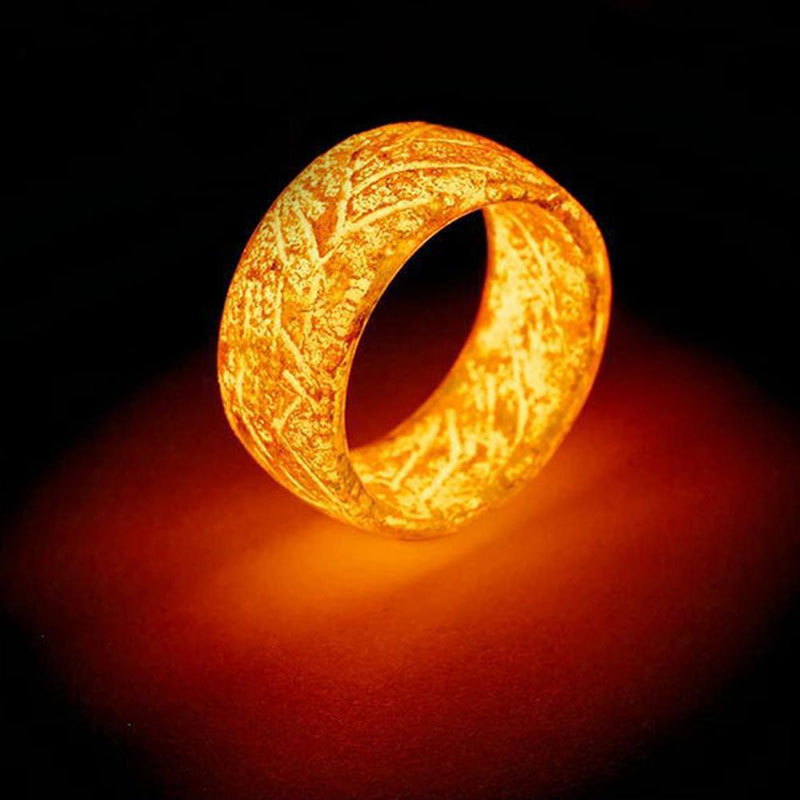 Fashion Luminous Crack Rings Unisex Trendy Temperament Joker Cool Pattern Luminous Resin Rings Personalized Geometry Accessories